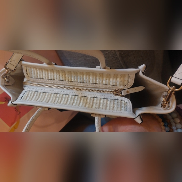 Kate Spade Ella Dottie Ladybug π Small Straw Tote Crossbody - Picture 5 of 9